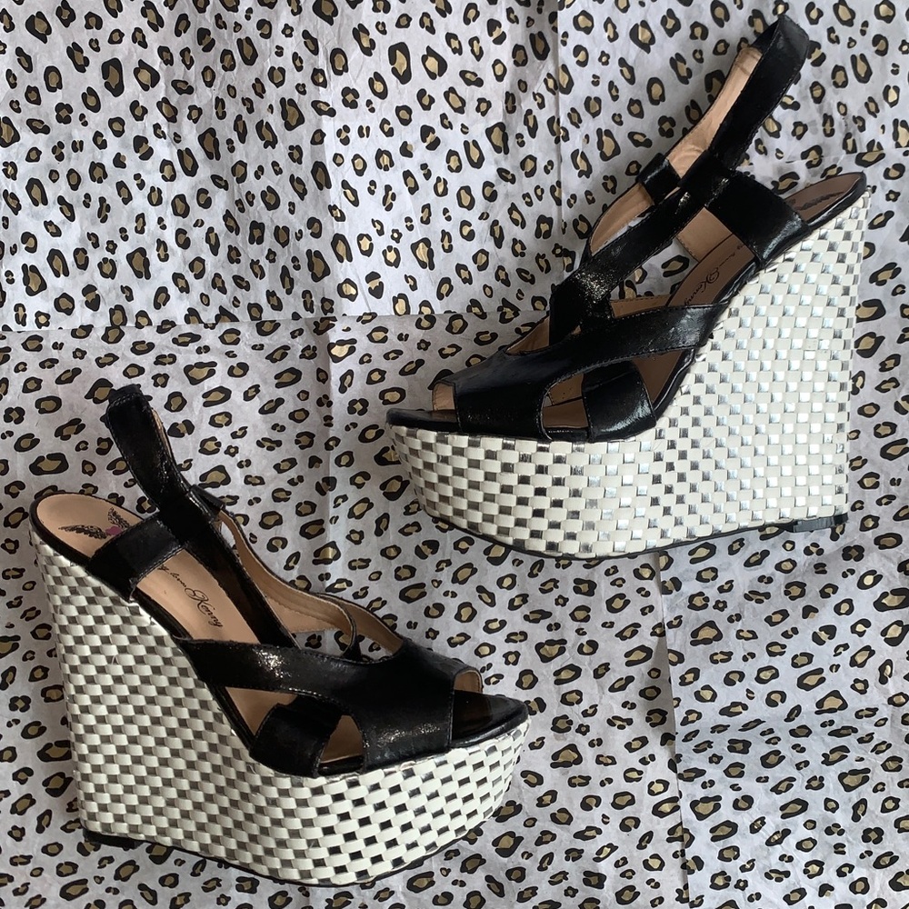 PLK woven platform wedge